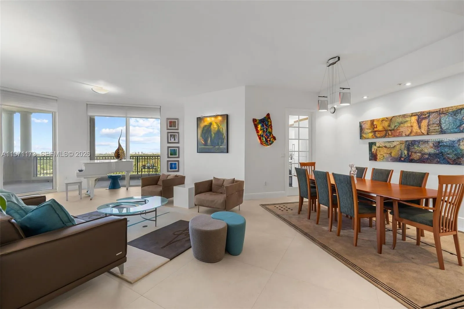 Living Room & Dining at Right