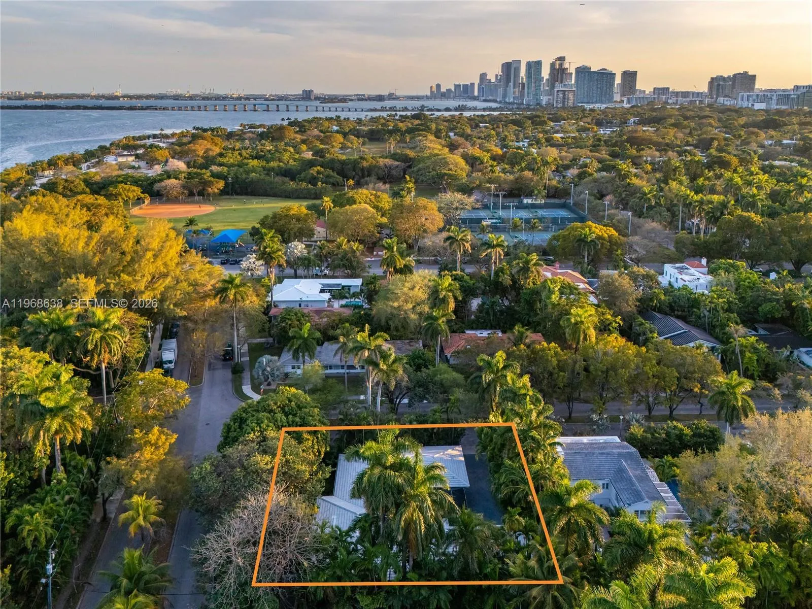 Oversized 12,633 SF corner lot.