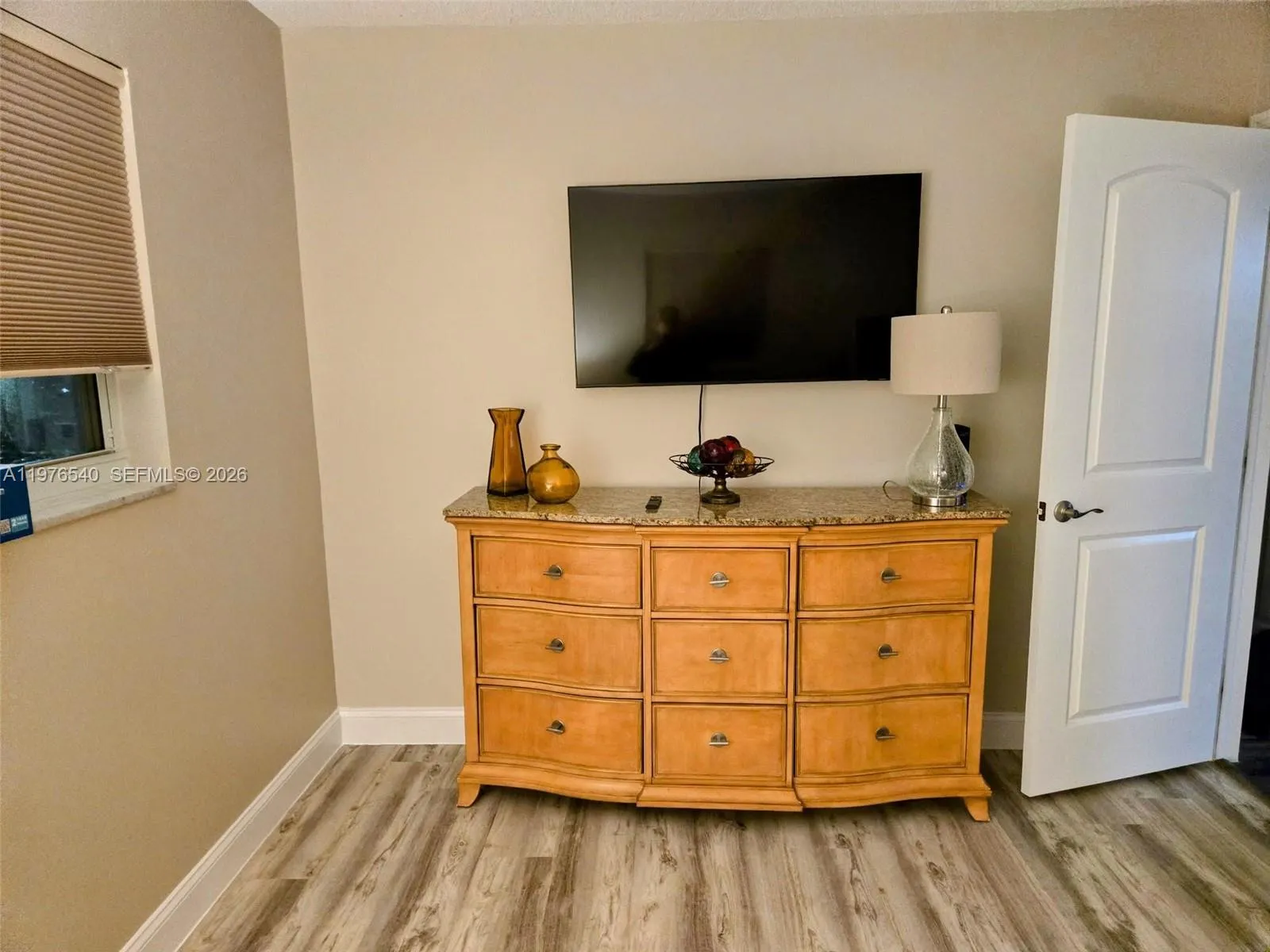 New flooring replaced the carpet