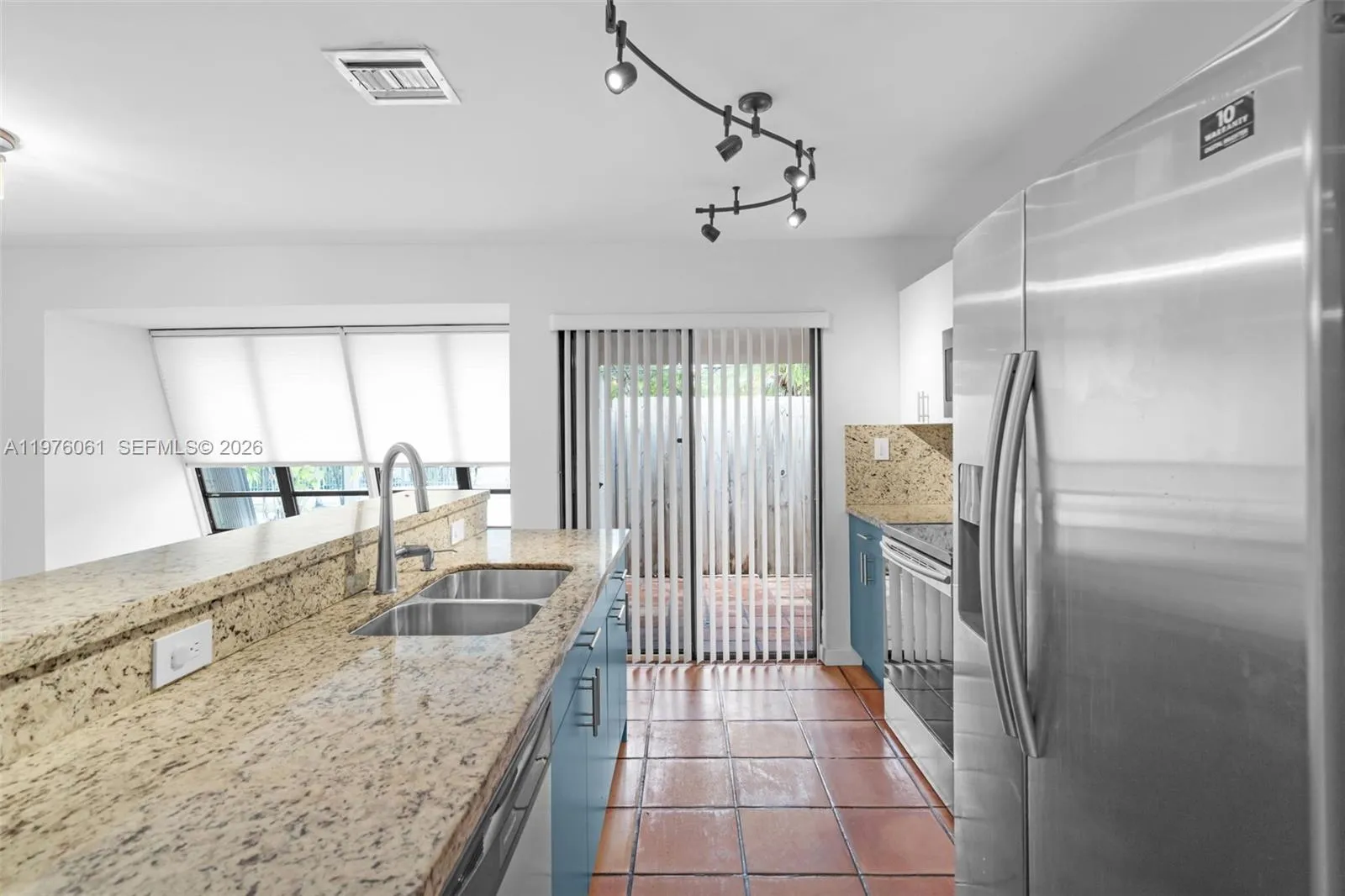 Granite countertops and stainless steel appliances