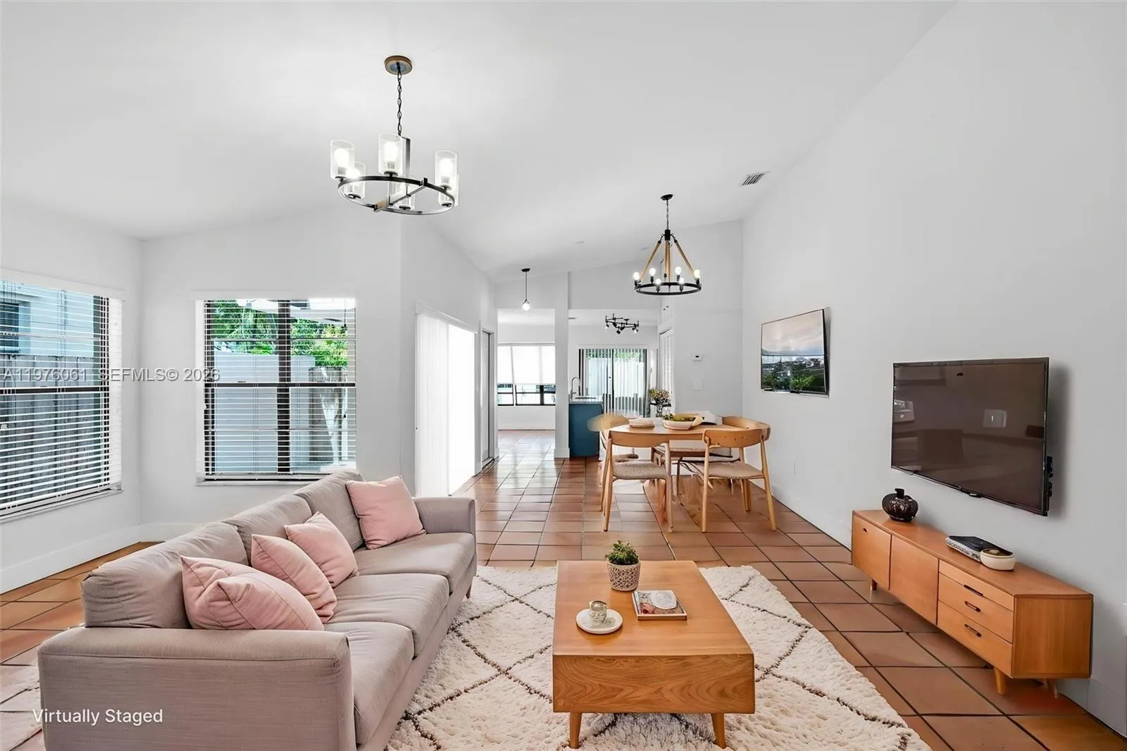 Living Room/ Dining Room leading into kitchen