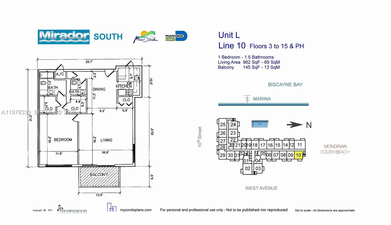 1000 West Ave 910, Miami Beach, Florida 33139, Miami Beach, Florida 33139, 1 Bedroom Bedrooms, ,1 BathroomBathrooms,Residential,For Sale,1000 West Ave 910, Miami Beach, Florida 33139,A11978333