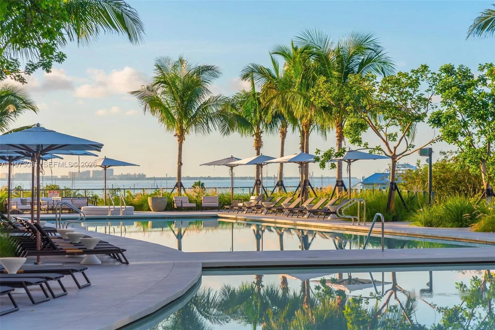 Pool area includes 3-4 pools. There are cabanas, tables, etc. Service from the restaurant is available to the pool.