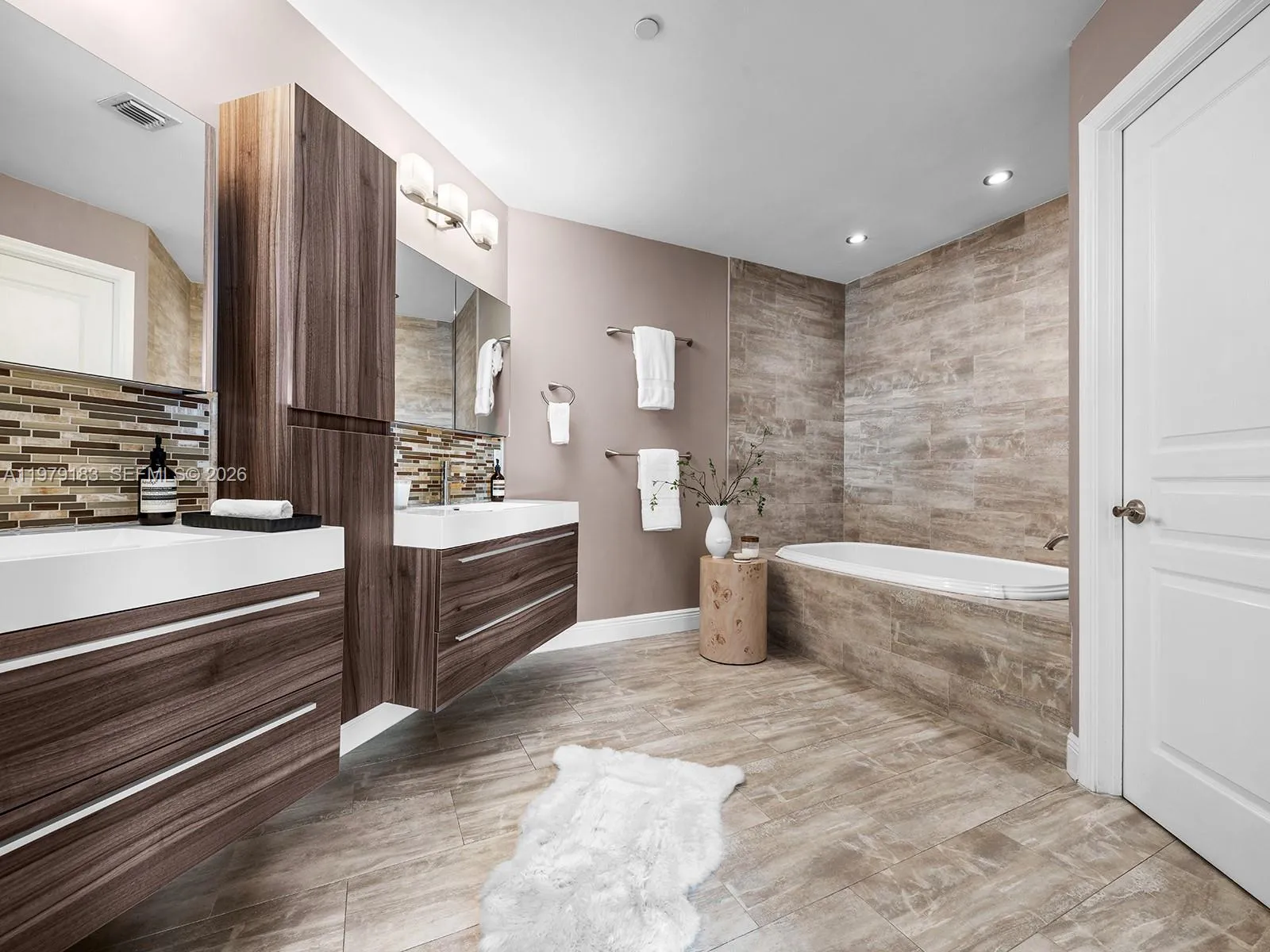 Separate tub and shower