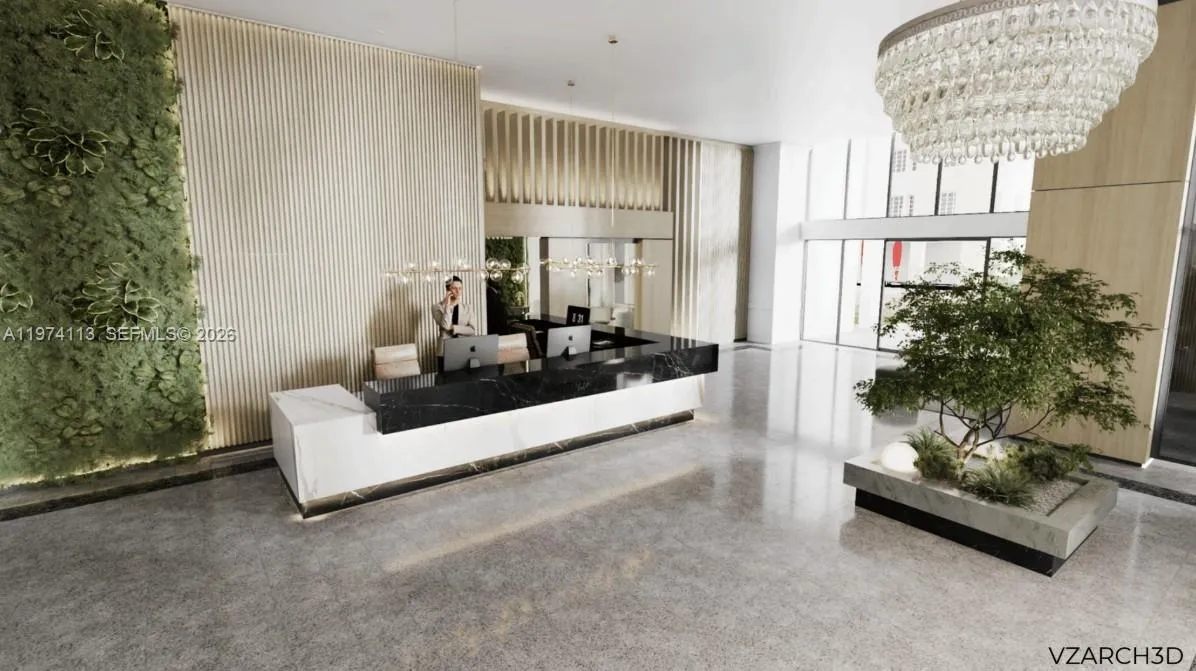 Rendering of potencial Front Desk Area