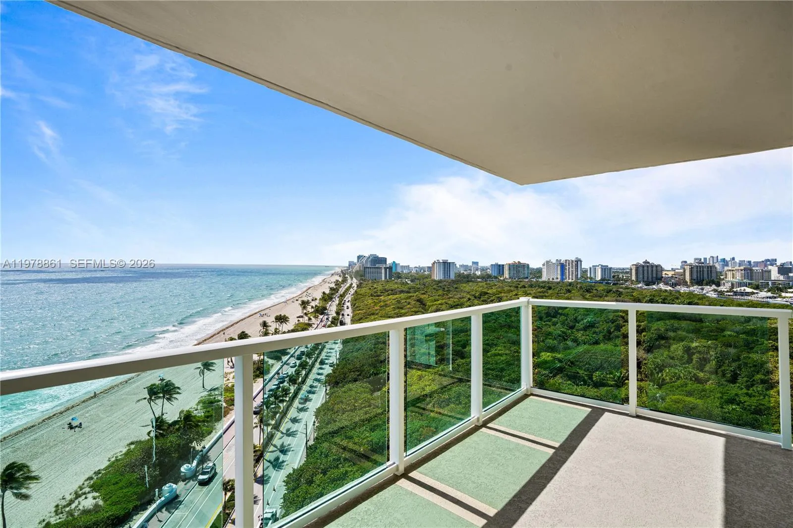 Balcony off of the Living room facing South over Birch Taylor Park