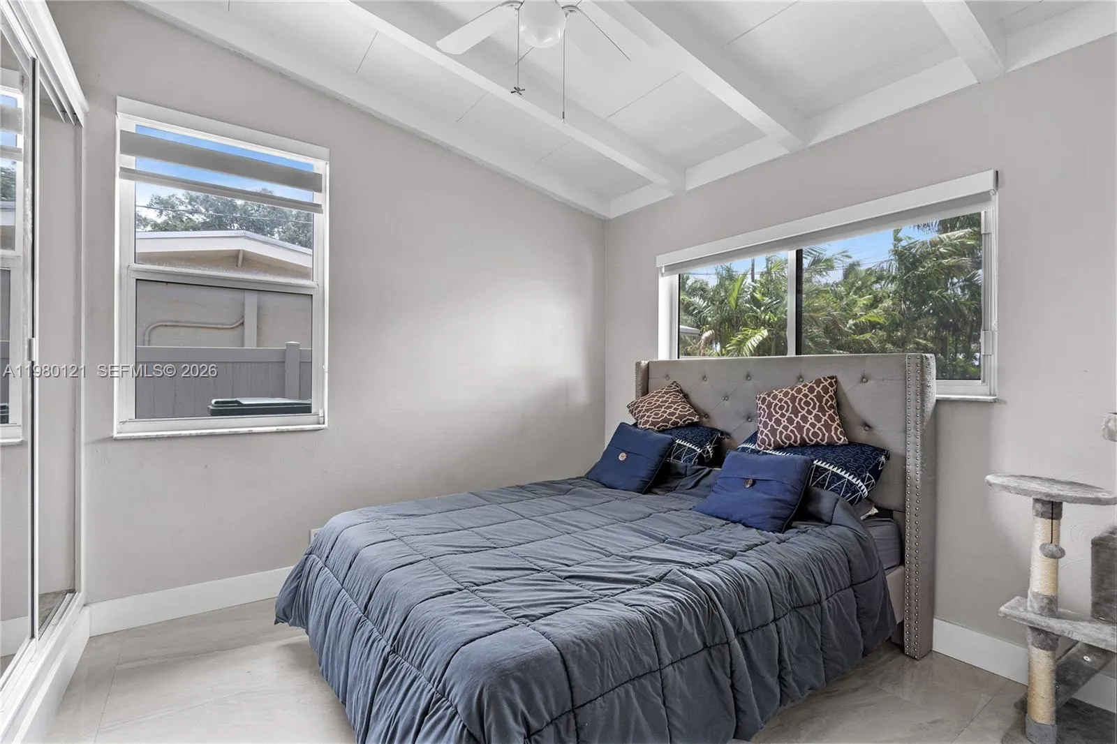 Bedroom 3 with  a lovely wood beam ceiling