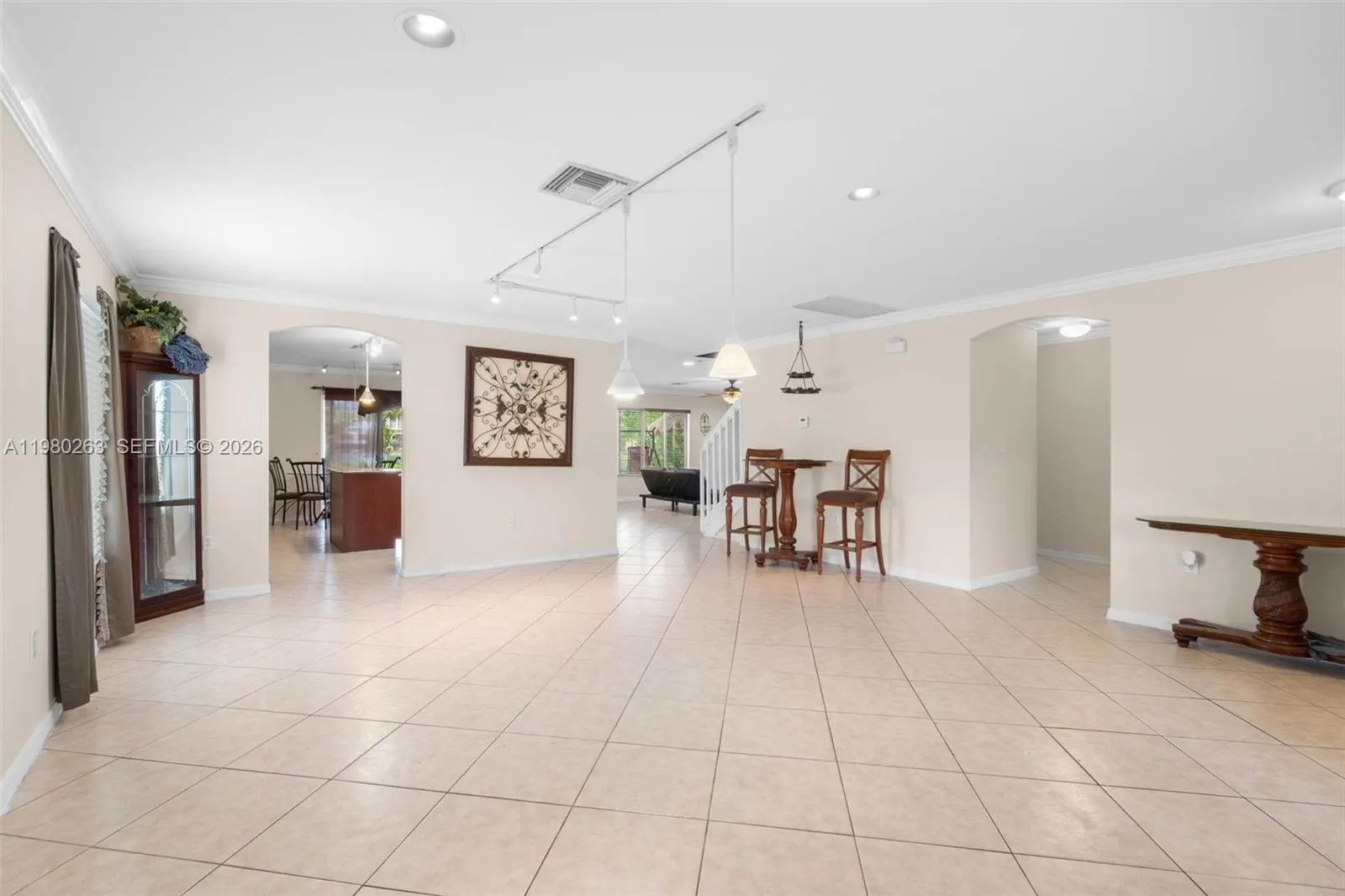 Huge living room when first enter the home