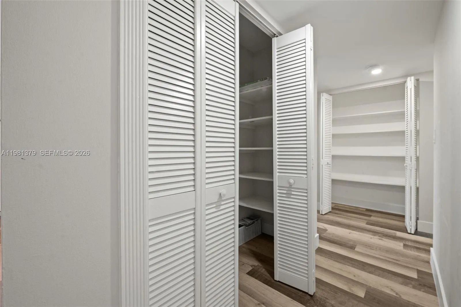 Storage closet in hallway