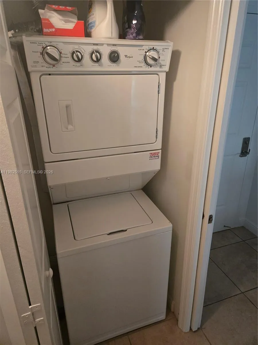washer and dryer inside the UNIT