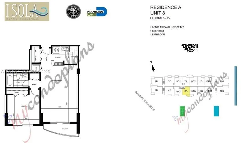 770 Claughton Island Dr 1508, Miami, Florida 33131, Miami, Florida 33131, 1 Bedroom Bedrooms, ,1 BathroomBathrooms,Residential Lease,For Rent,770 Claughton Island Dr 1508, Miami, Florida 33131,A11984087