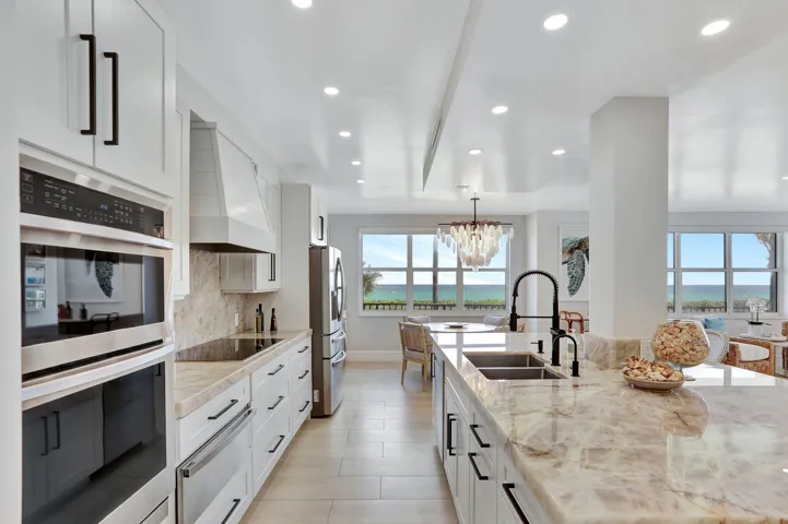 Custom Wooded Cabinets & Warming Draw