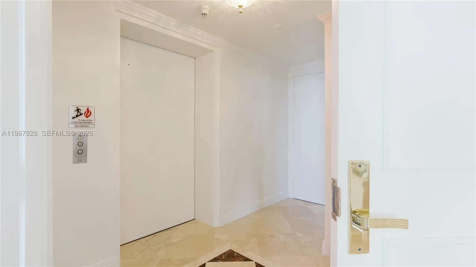 private elevator into unit foyer