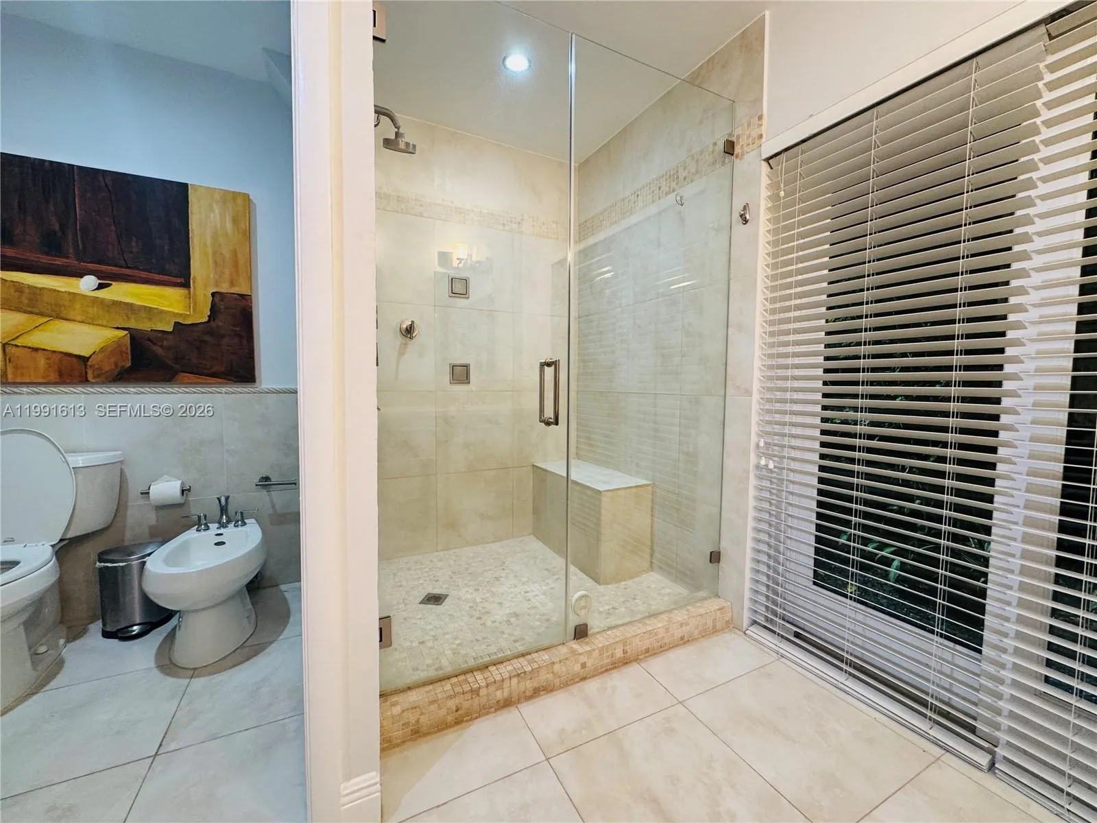 master bathroom with seperate toilette area & bidet