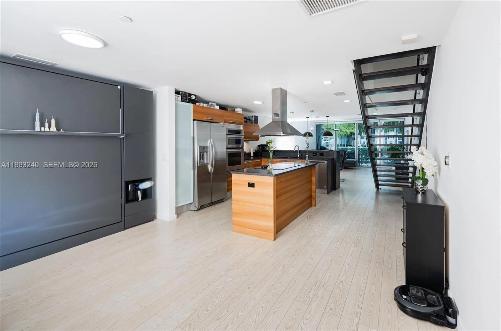 Kitchen/Living Room/w Built-in custom made Murphy Queen Size Bed