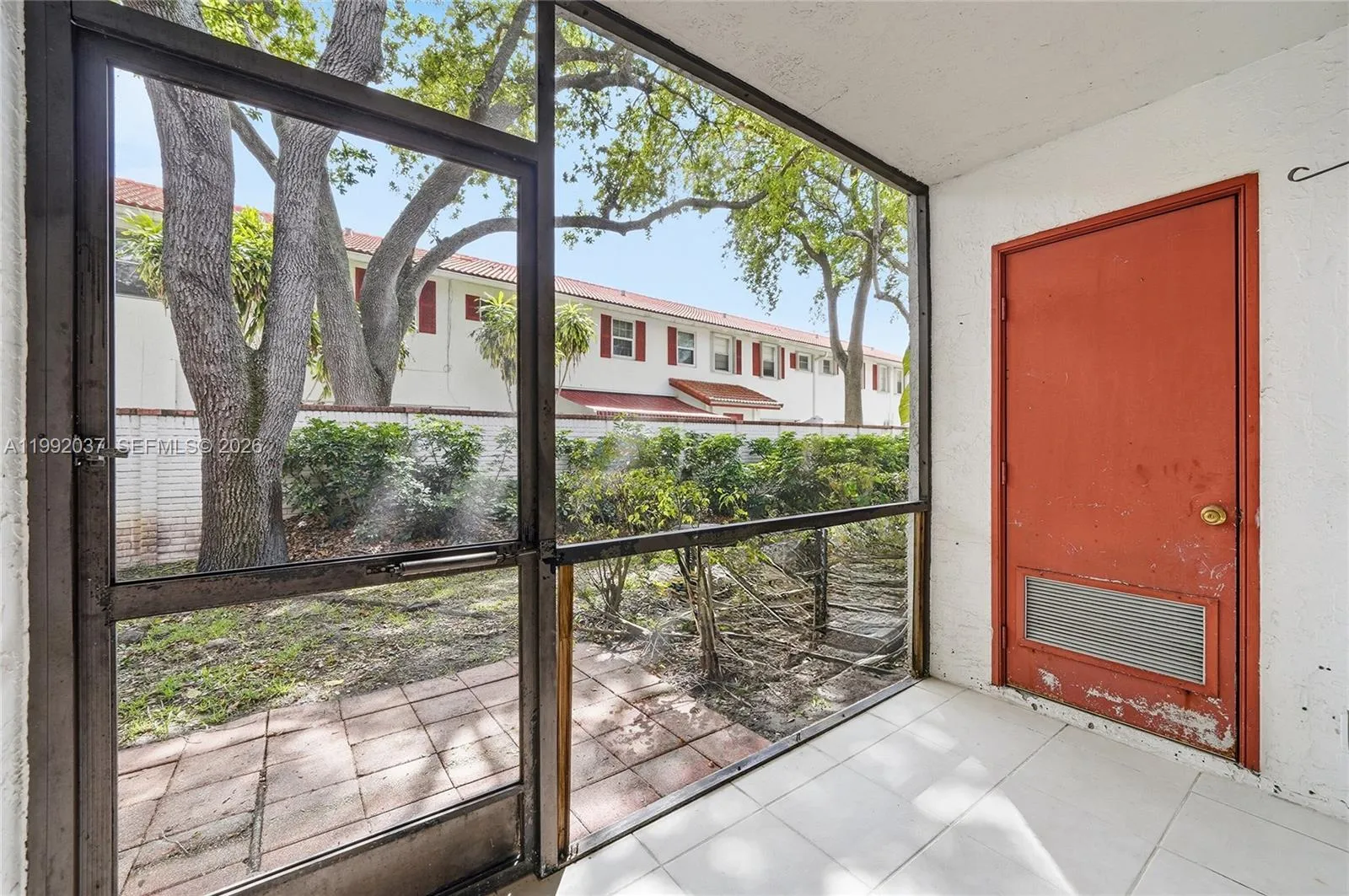 Private screened in patio