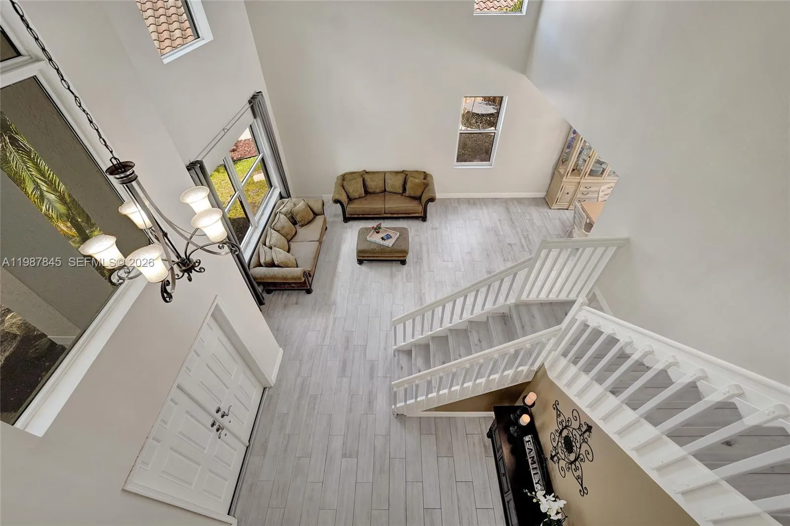 View of Foyer & Living room from second floor