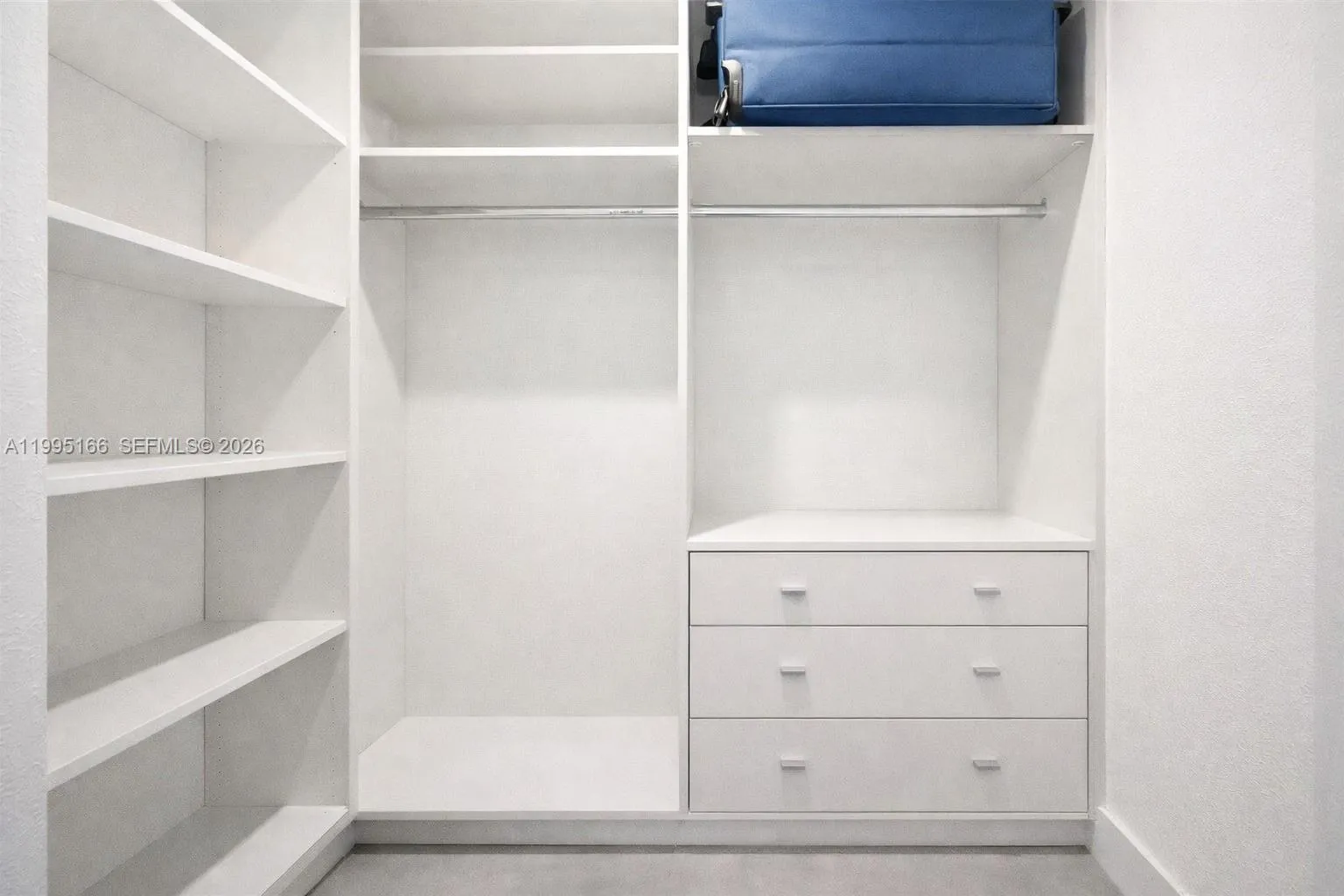Custom-designed closet maximizing storage and organization