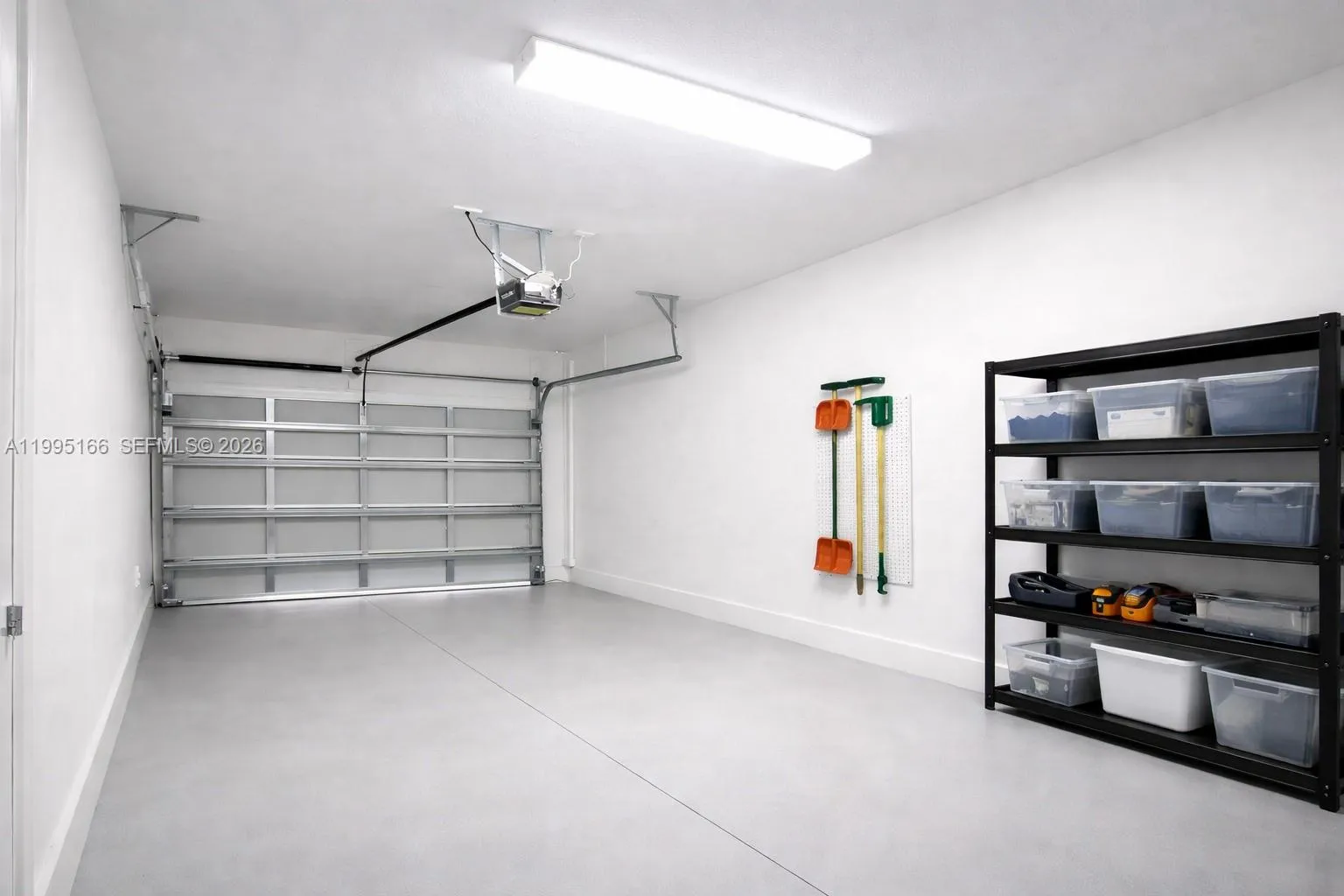Private garage with additional storage space