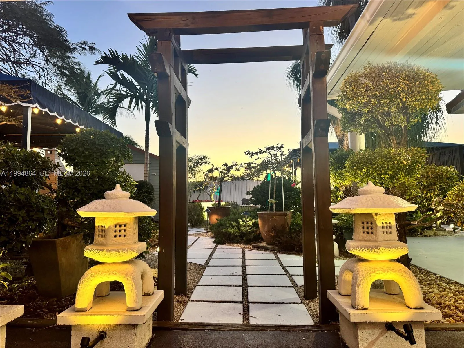 Japanese-style entrance to garden