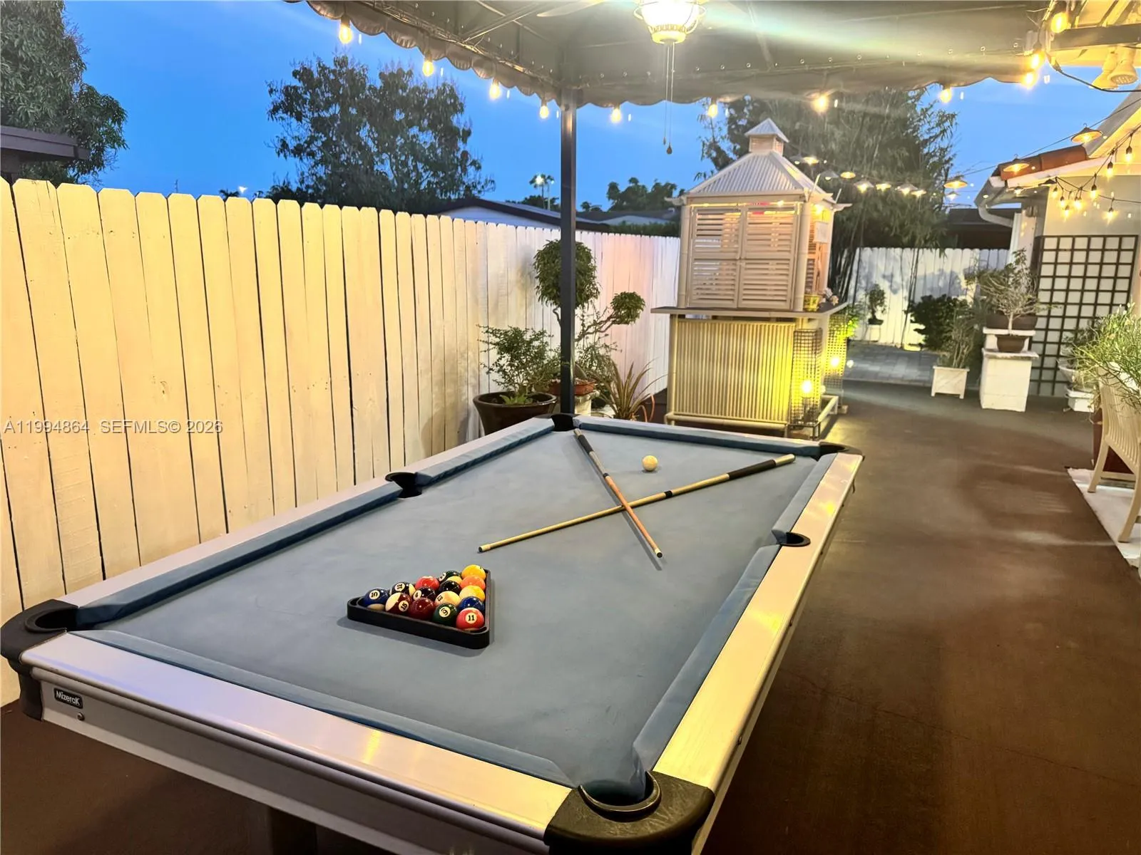 Covered outdoor billiards