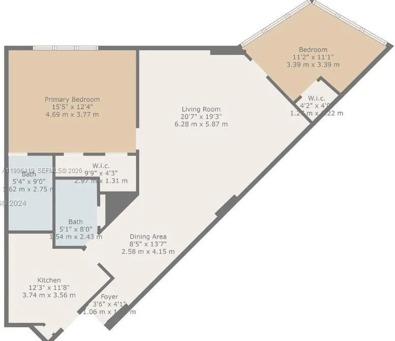 801 Brickell Bay Dr 1961, Miami, Florida 33131, Miami, Florida 33131, 2 Bedrooms Bedrooms, ,2 BathroomsBathrooms,Residential,For Sale,801 Brickell Bay Dr 1961, Miami, Florida 33131,A11996419