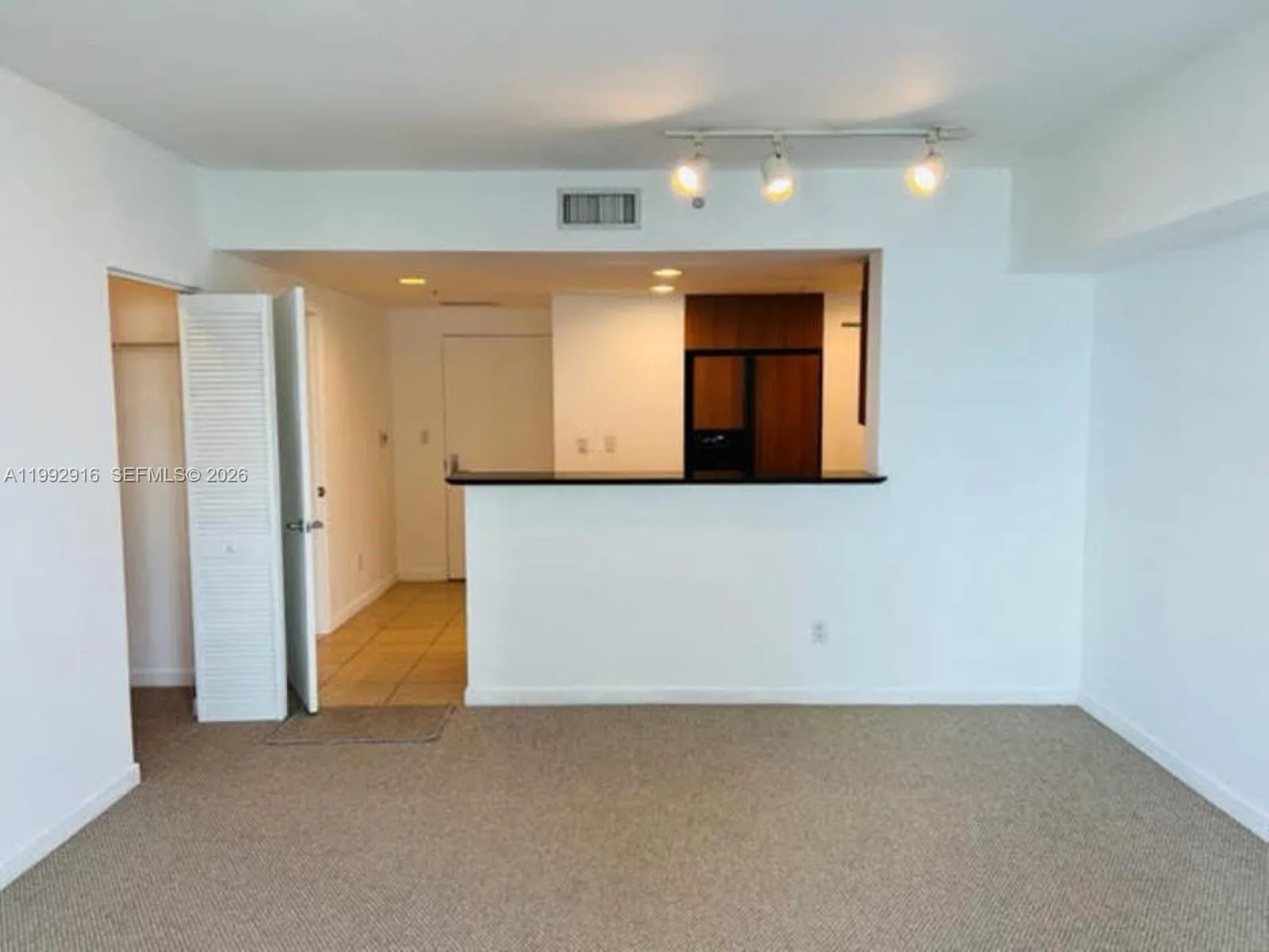 Studio Layout of Entrance, Kitchen, Walk In Closet