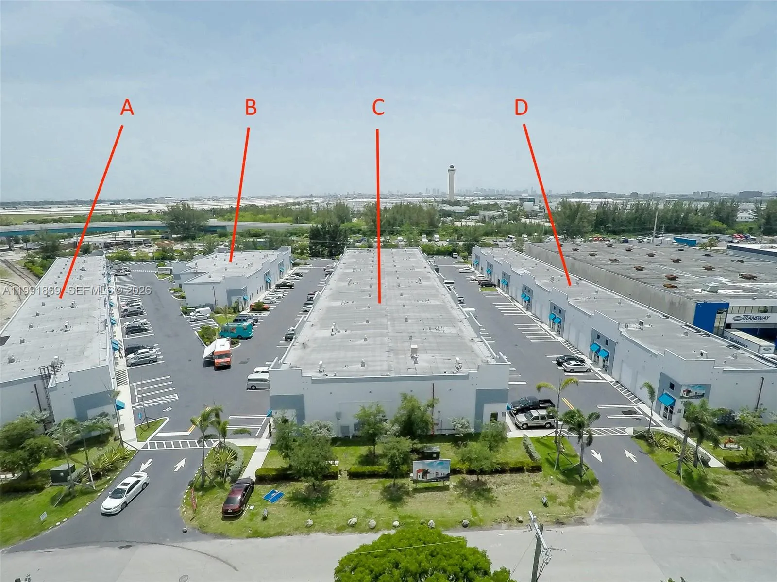 Buildings: A, B, C, D