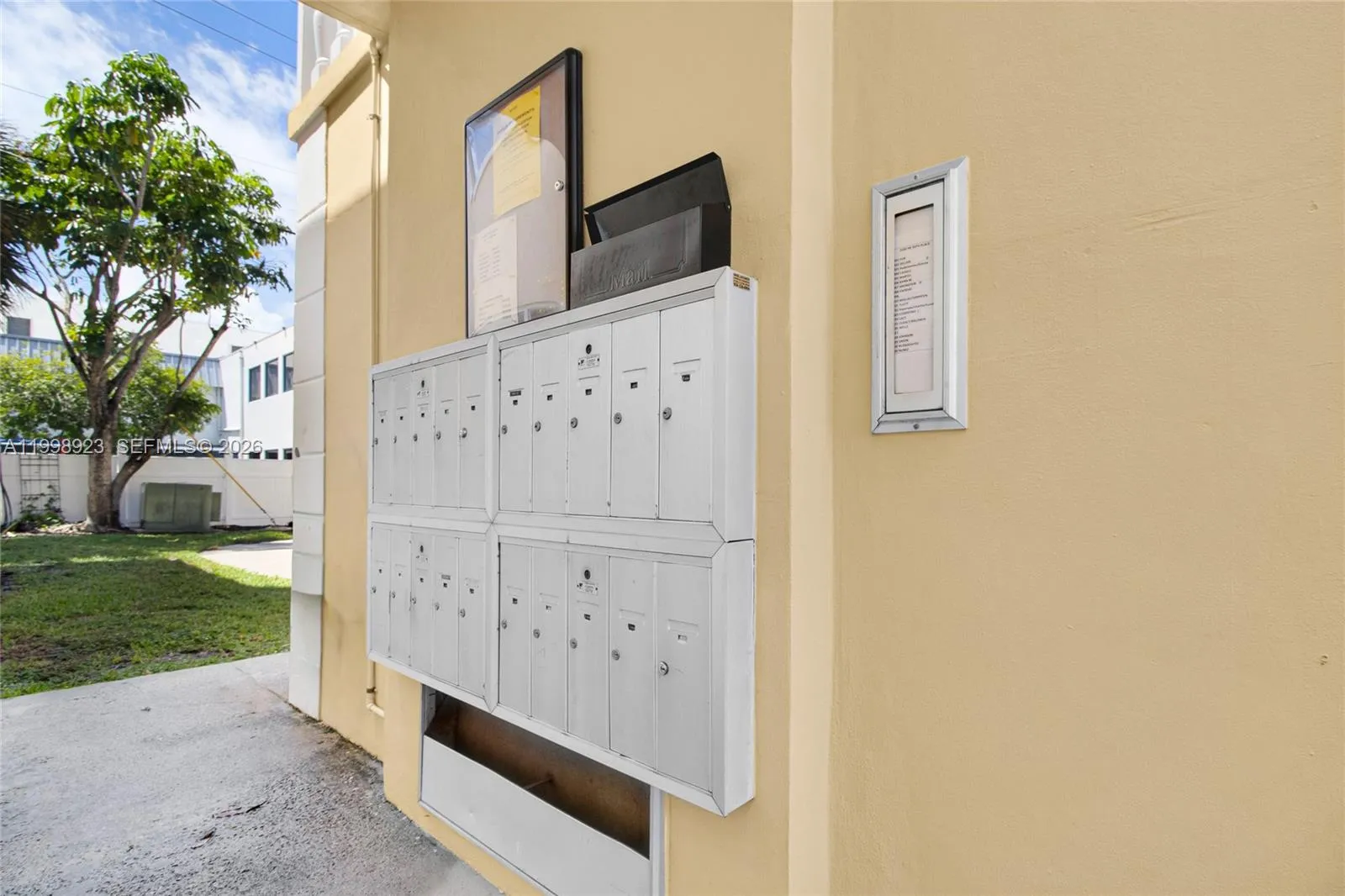 Mailboxes beside the Laundry Room