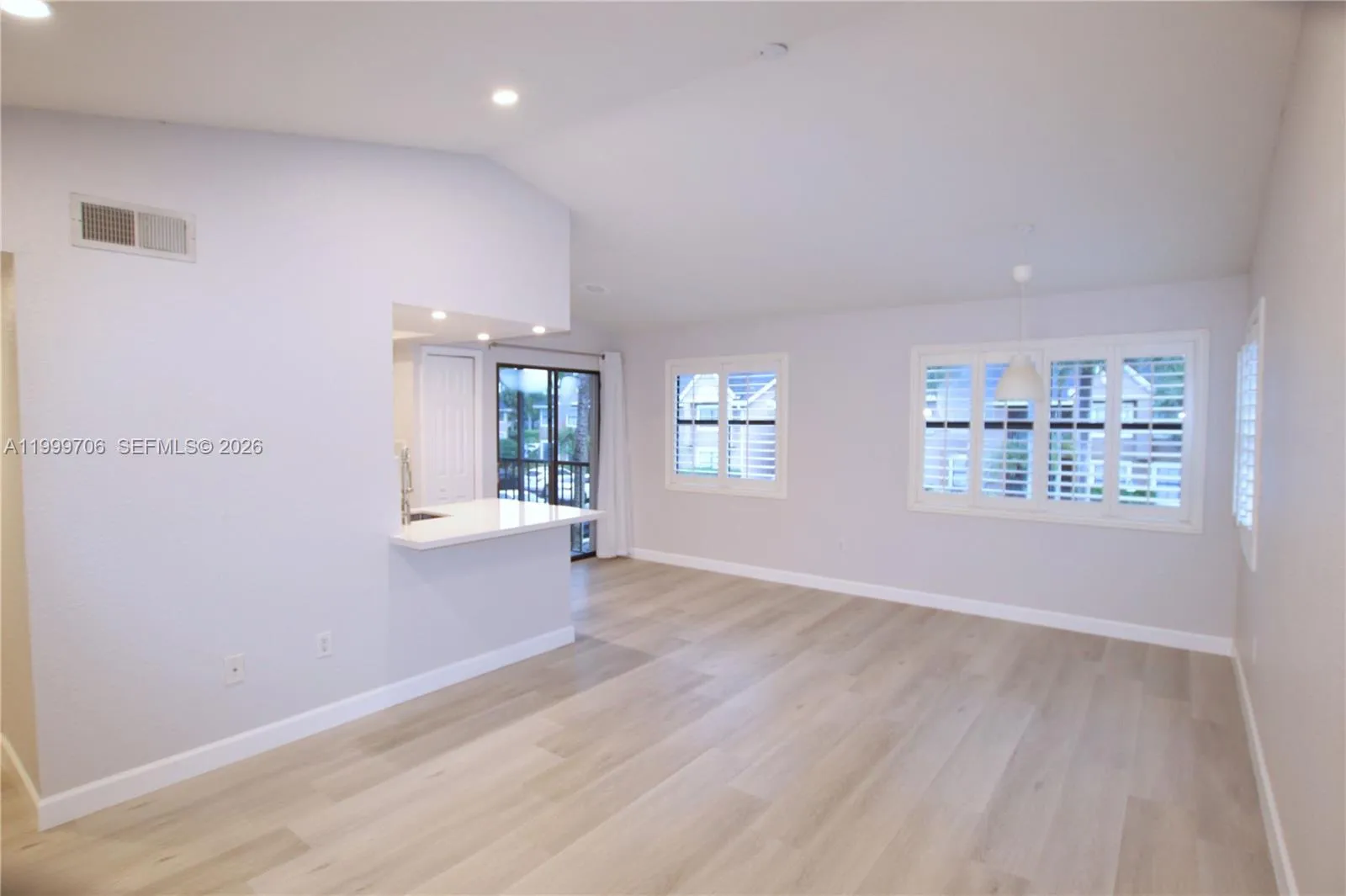 Living room and dining area