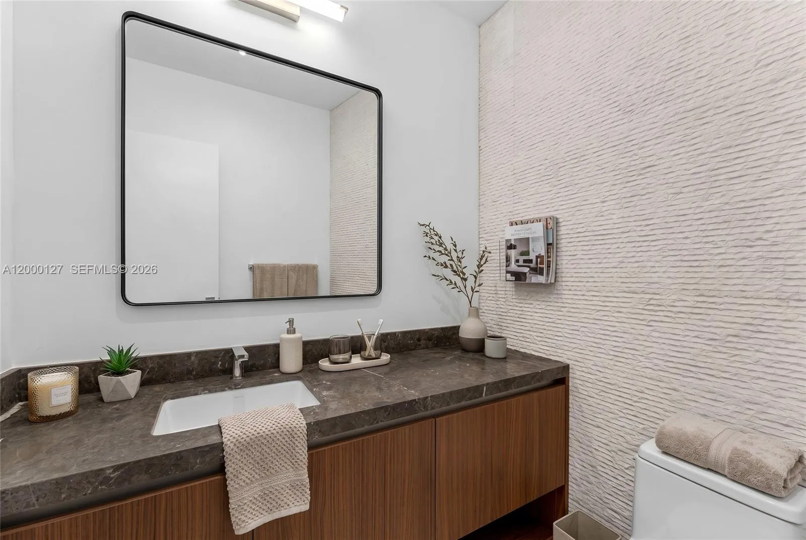 UNA Residences Brickell Bathroom. Virtually Staged.