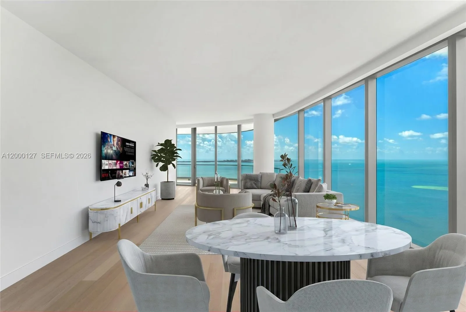 UNA Residences Brickell Living Room. Virtually Staged.