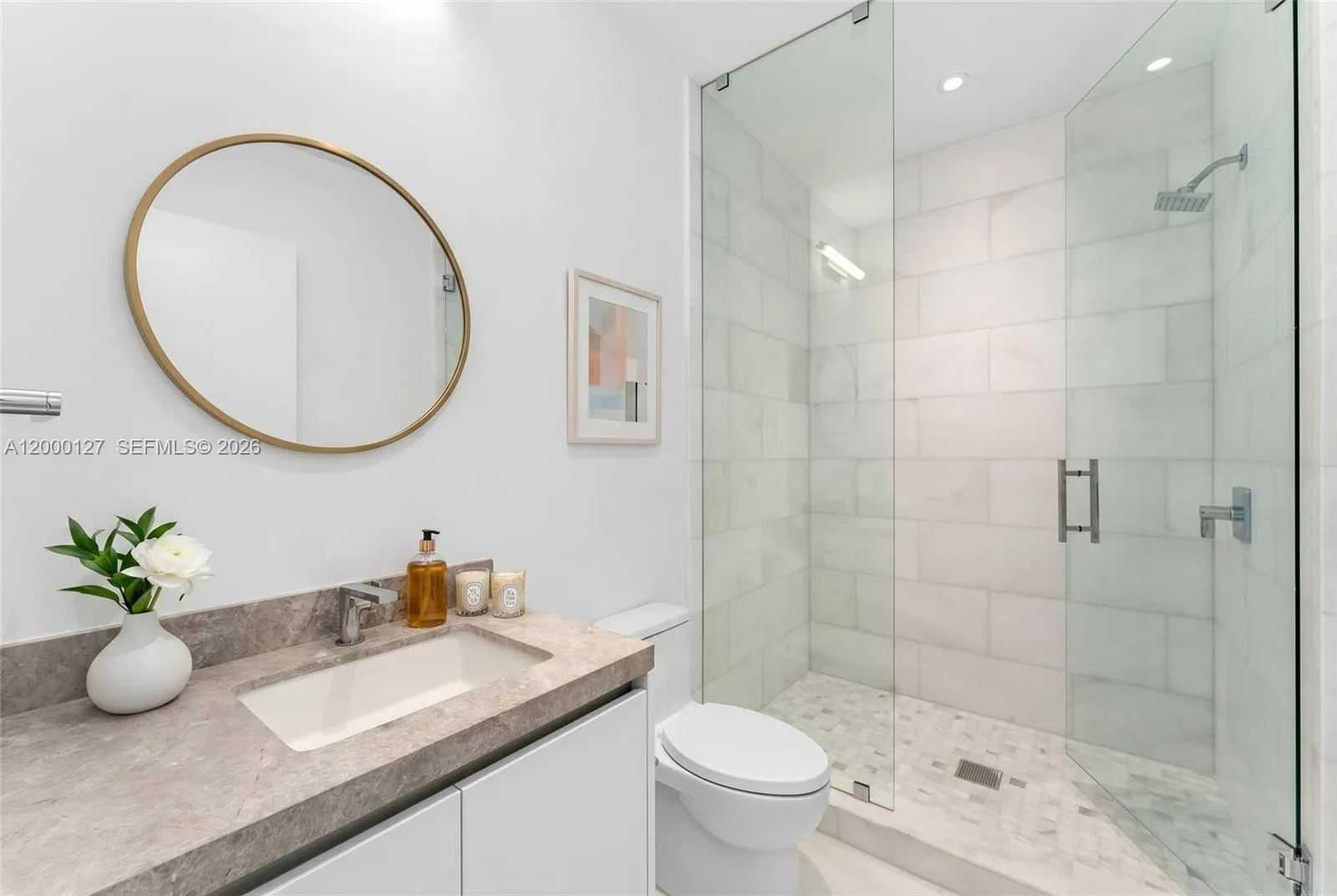 UNA Residences Brickell Bathroom. Virtually Staged.