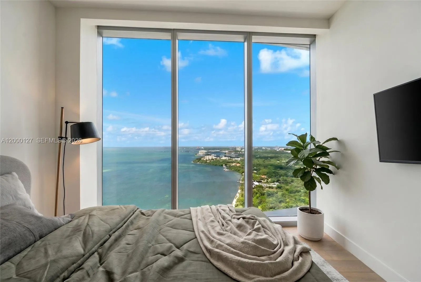 UNA Residences Brickell. Bedroom. Virtually Staged.