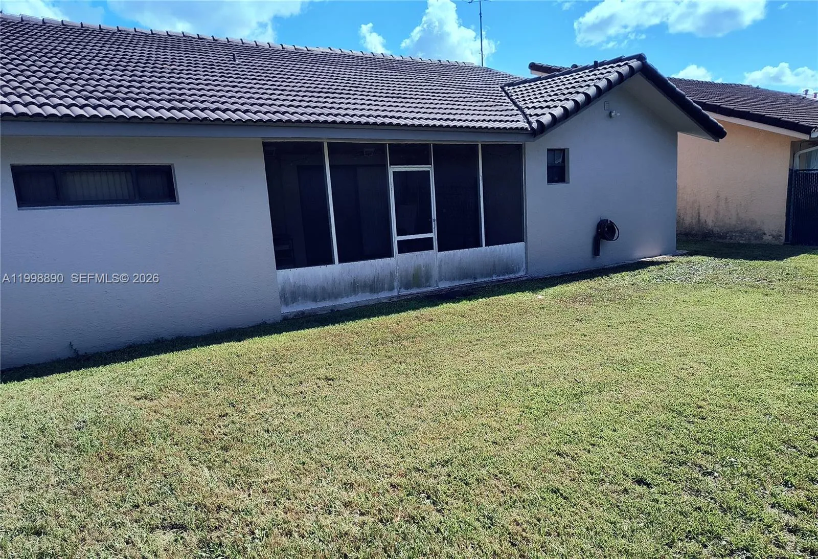 Screened covered patio
