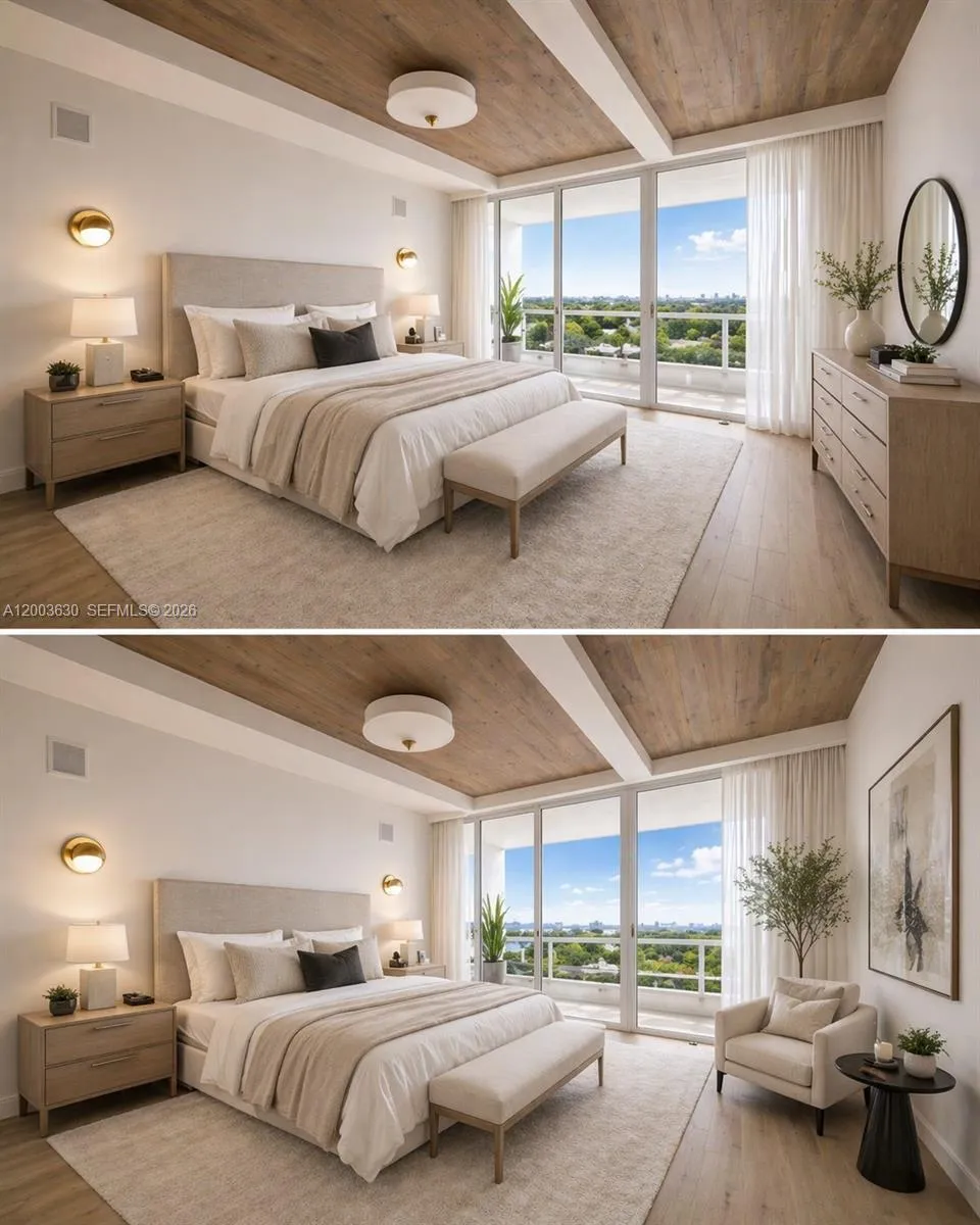 Virtually staged primary bedroom