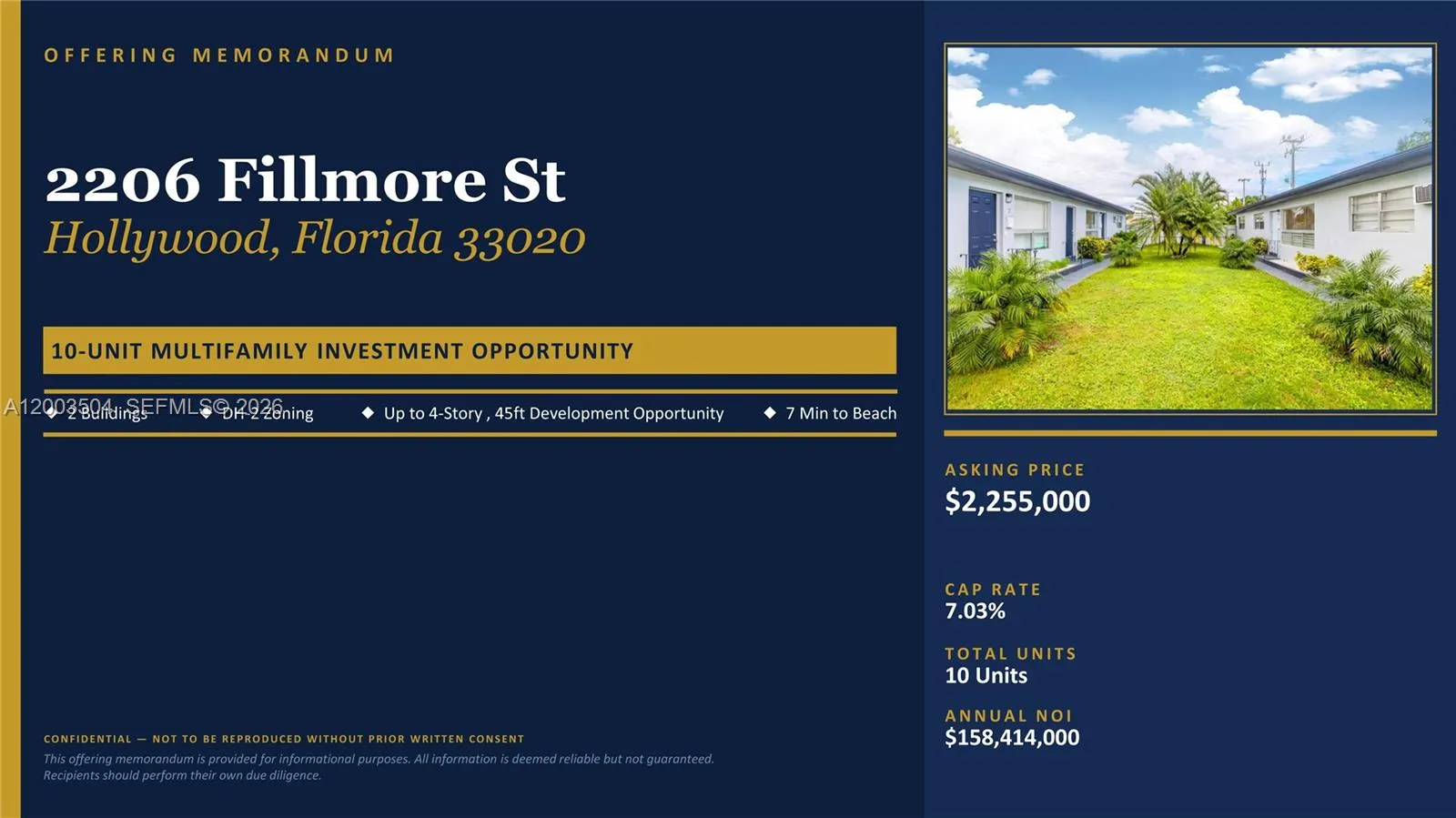 2206 Fillmore St #1-10, Hollywood, Florida 33020, Hollywood, Florida 33020, ,Residential Income,For Sale,2206 Fillmore St #1-10, Hollywood, Florida 33020,A12003504