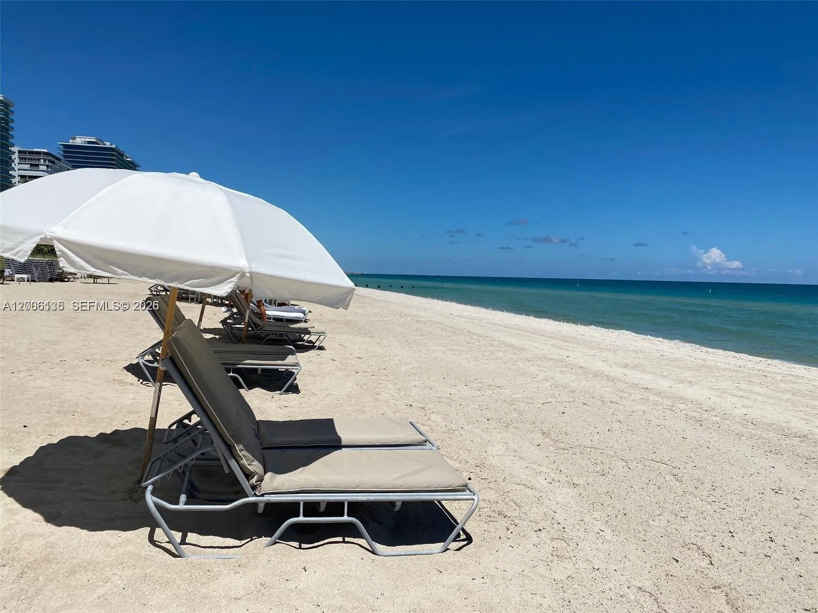 Beach with beach services