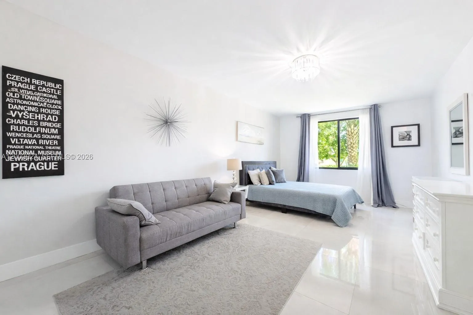 oversized first floor bedroom with built-in closets.