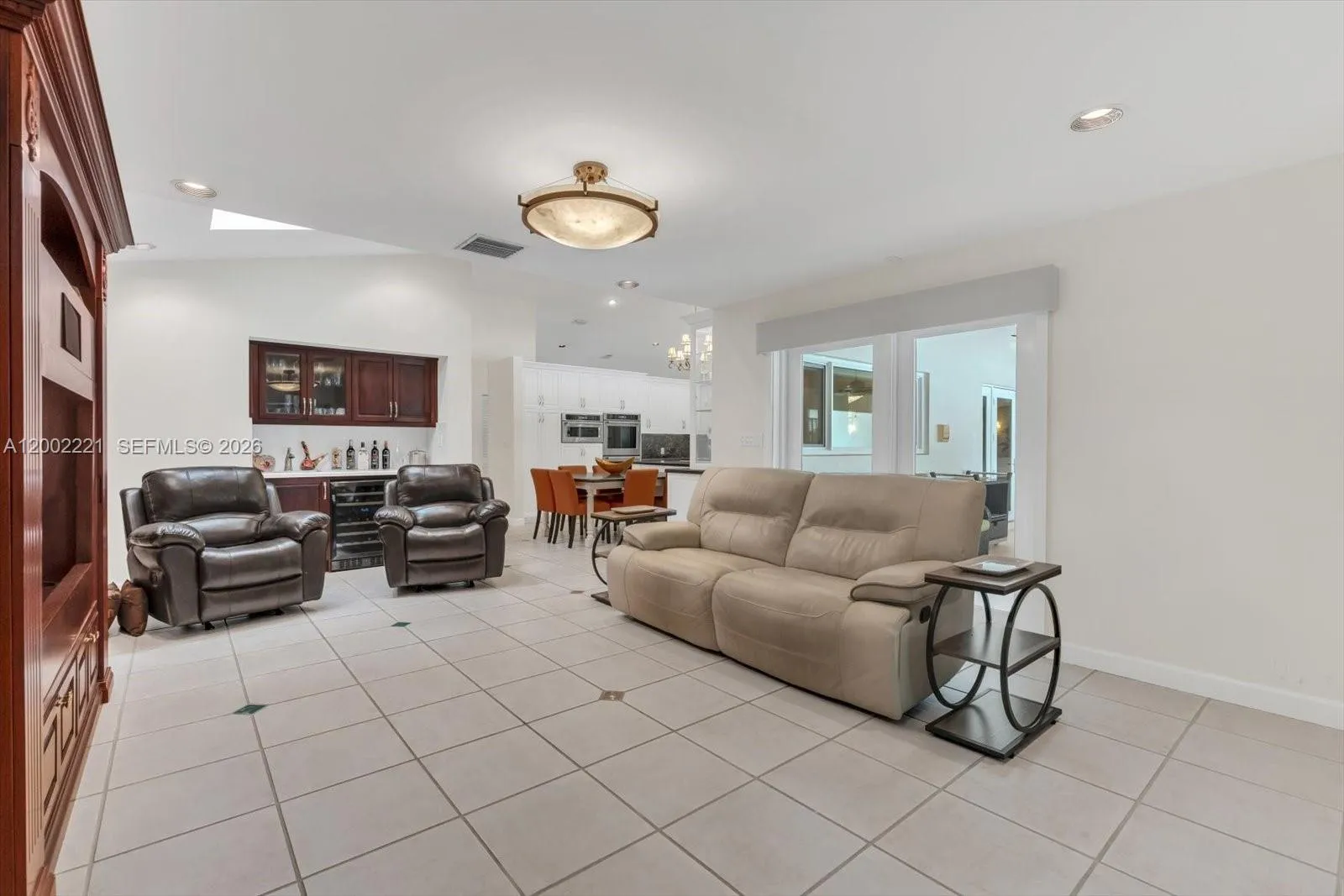 Wet bar in the family room, perfect for entertaining