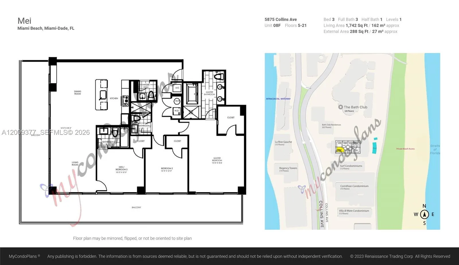 5875 Collins Ave 708, Miami Beach, Florida 33140, Miami Beach, Florida 33140, 3 Bedrooms Bedrooms, ,3 BathroomsBathrooms,Residential,For Sale,5875 Collins Ave 708, Miami Beach, Florida 33140,A12009377