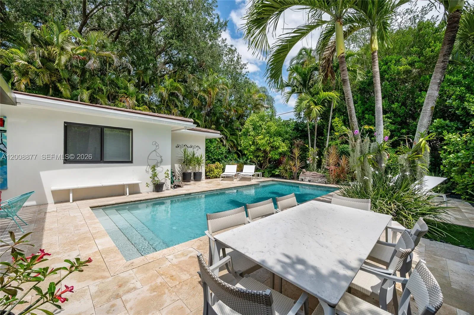 Pool showing deck & landscape
