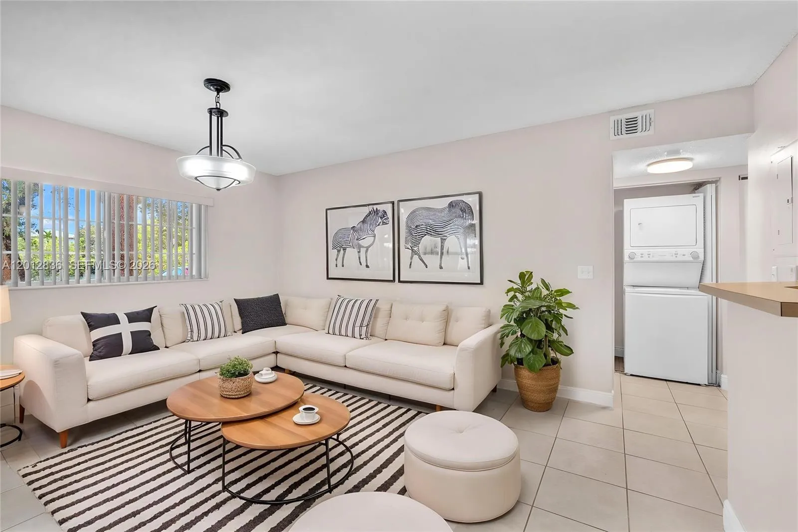 Living room virtually staged.