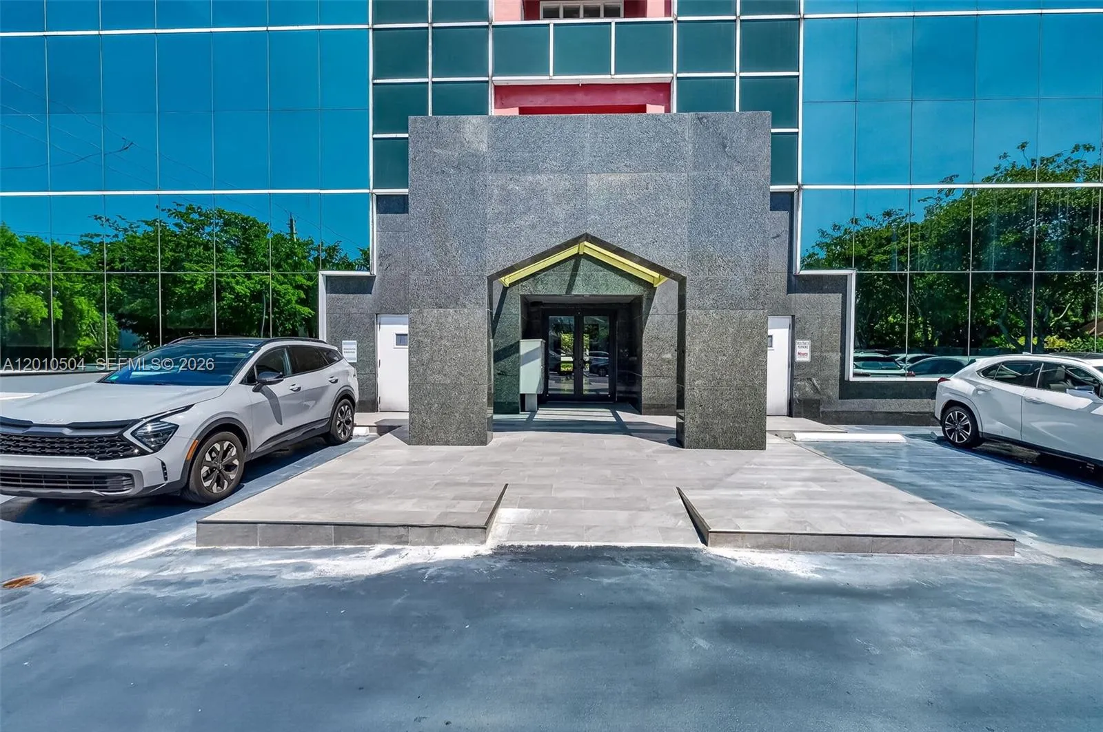 Entrance from parking lot