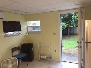 with exit to back yard