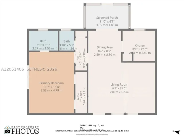 Spacious One Bedroom Floor Plan