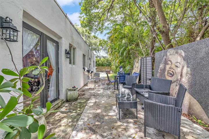 Side yard off of dining area
