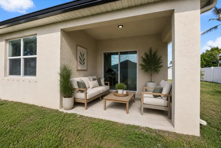 Covered Patio virtually staged
