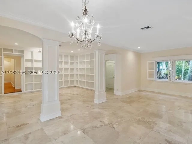 Living Room with Views to Front and Back Gardens.  Dining Room is Open to Living Room.