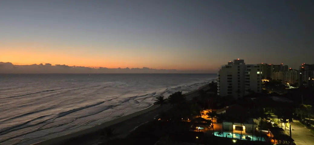 view from balcony at night